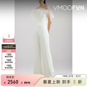 休闲裤 16ARLINGTON 女白色鸵鸟毛连衣裤