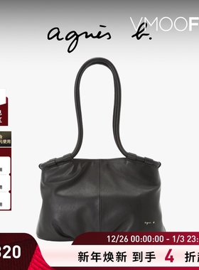 【折扣】agnès b.皮革中号女士通勤手提包单肩包女托特包