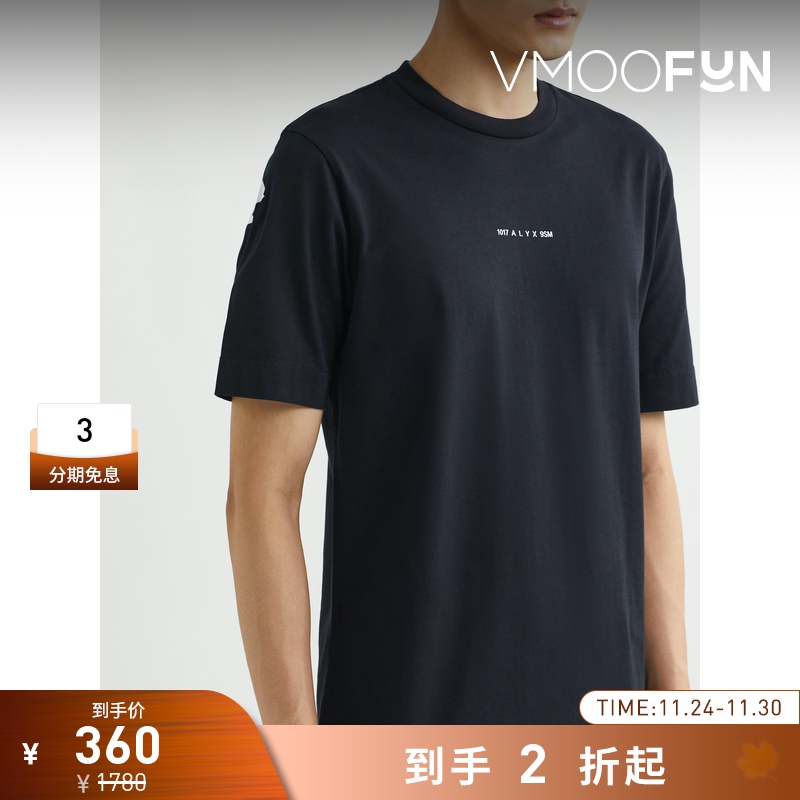 【折扣再降】1017 Alyx 9Sm 男士宽松品牌标志印花棉质平纹布T恤