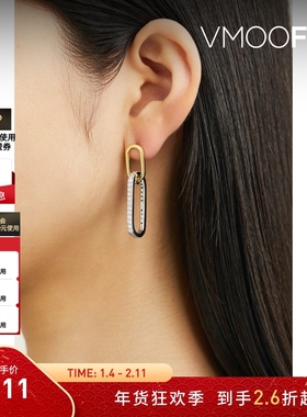 【折扣】CZ BY KENNETH JAY LANE女士双环扣耳环