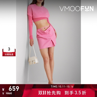弹力莱赛尔短款 春夏女士分层式 Jacquemus T恤 抢先购