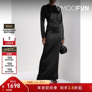 【折扣】Nanushka 女凉感挖剪人造皮革边饰缎面连衣裙