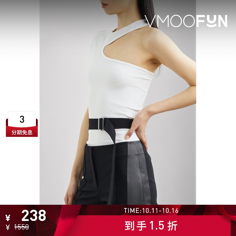 【折扣】Helmut Lang 女挖剪单肩弹力平纹布上衣