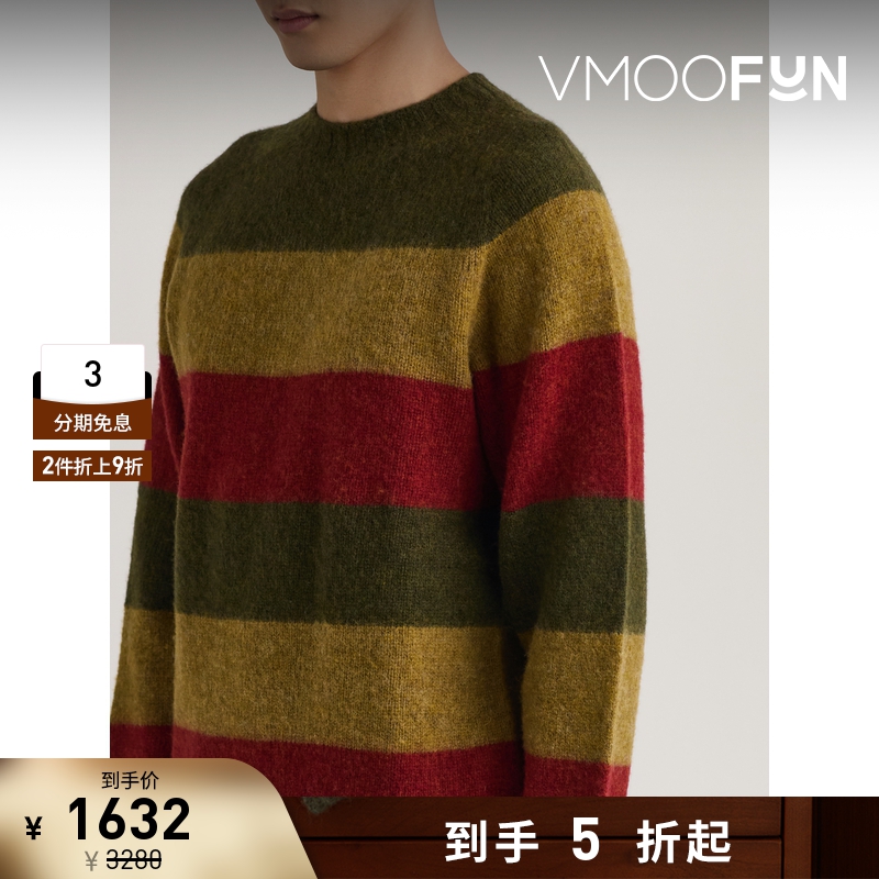 【折扣】Beams Plus 秋冬男条纹绵羊毛毛衣