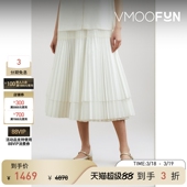 半身裙小白裙 春夏女褶裥围裹式 CHIKA KISADA
