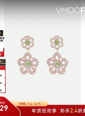 【折扣】Rosantica 女时尚瑰丽金色夹扣式花朵耳环