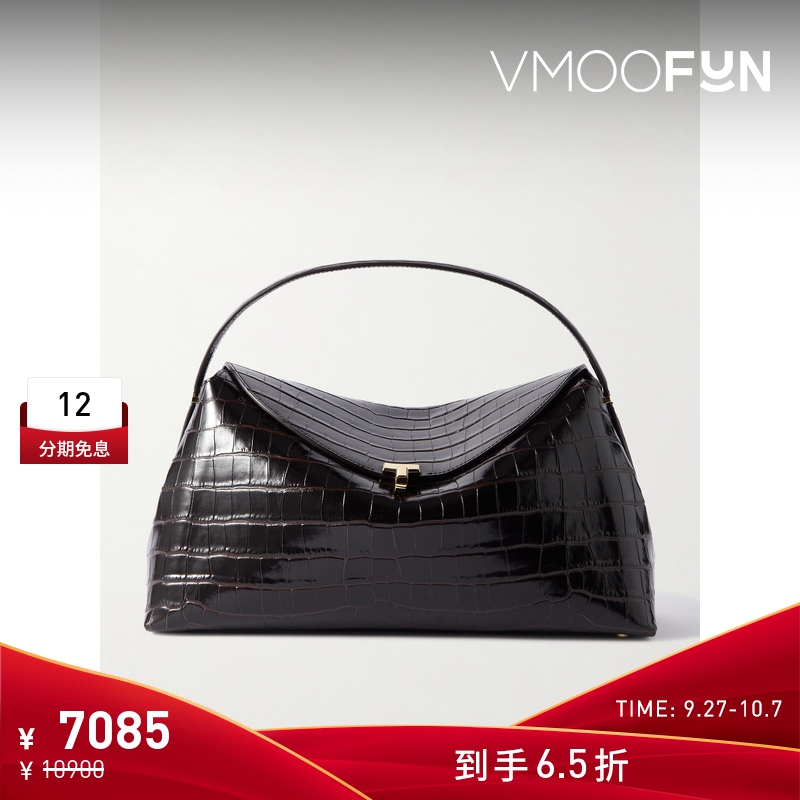 【折扣】TOTEME 女仿鳄鱼纹皮革单肩包