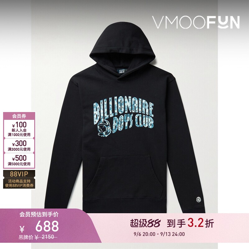 【早秋特惠】Billionaire Boys Club秋冬男宽松棉质连帽卫衣图片