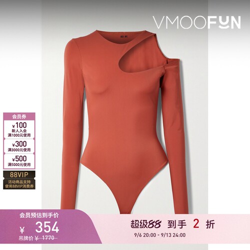 【折扣】ALIX NYC 春夏女士单肩挖剪弹力连体丁字裤式紧身衣