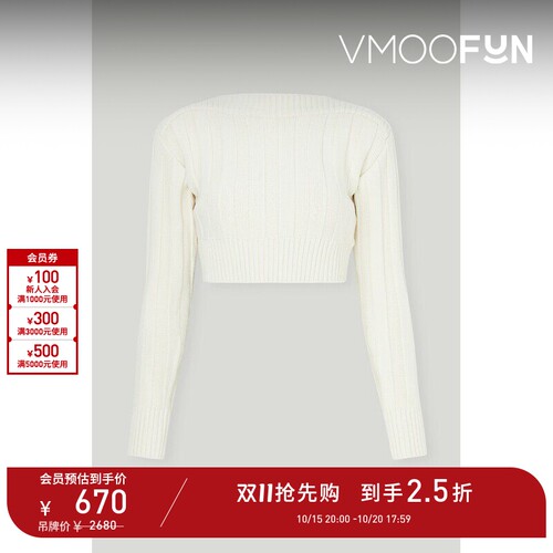 【D11抢先购】LOW CLASSIC 女秋冬条纹弹力针织短款毛衣