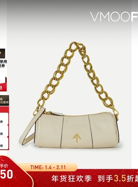 【新年礼物】MANU Atelier 女皮革香槟色链条包手提包