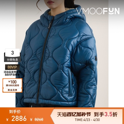 【季末折扣】DISTRICT VISION 秋冬女连帽绗缝带填充物软壳外套