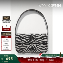 【圣诞礼物】[经典款]STAUD 女皮革串珠缎面单肩包腋下包