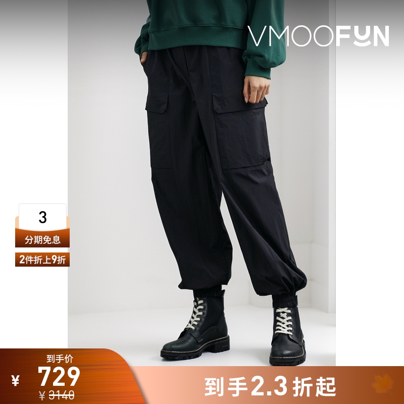 【折扣】Juun.J 女基础款时尚配腰带休闲裤工装裤