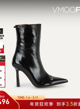 【折扣】MANU Atelier秋冬女士厘米漆皮高跟踝靴