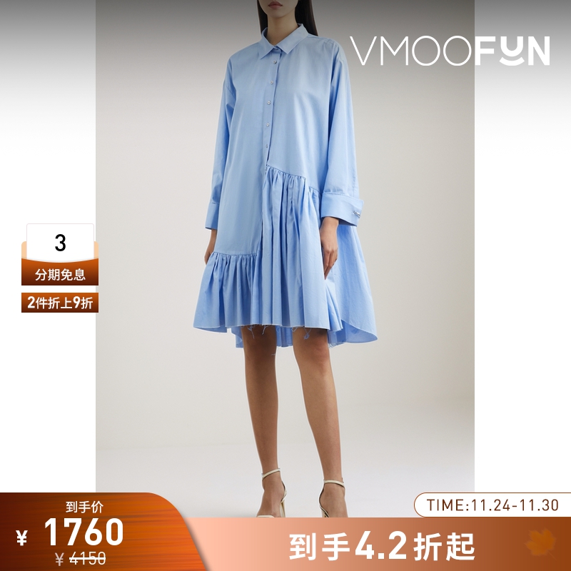 【折扣】Marques' Almeida 女士多巴胺不对称衬衫长袖连衣裙