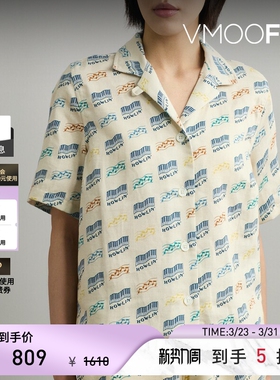 HOWLIN'春夏女士印花棉质汉麻混纺衬衫