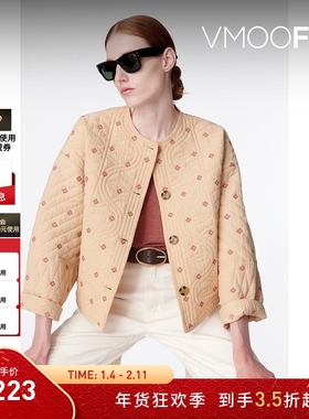 【折扣】Vanessa Bruno 女秋冬刺绣棉质混纺夹克棉服外套