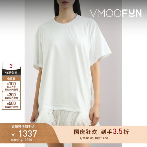 【折扣】Marques' Almeida 女士羽毛边饰棉质迷你连衣裙