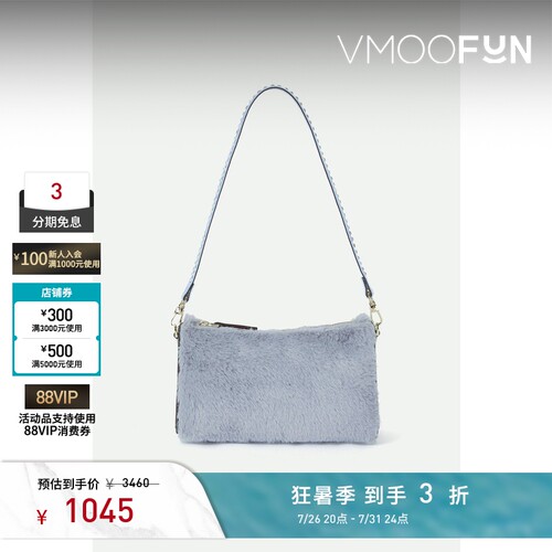 【礼物】MANU Atelier 女人造皮草皮革手提包