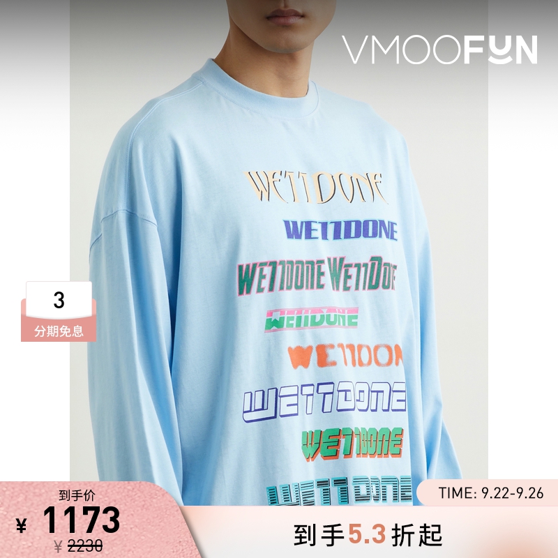 【折扣】[经典款]we11done 男女同款宽松印花棉质长袖T恤