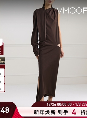 【折扣】COURRÈGES女士不对称棉质平纹布超长连衣裙