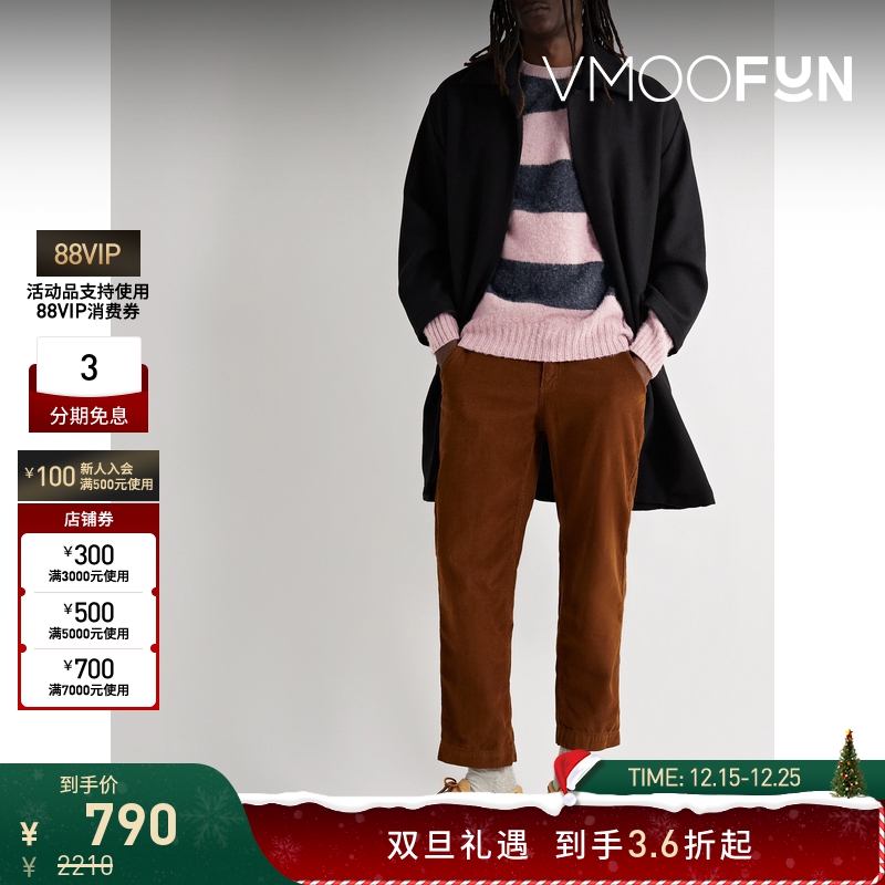 【折扣】YMC 男女同款简约双色条纹绵羊毛毛衣