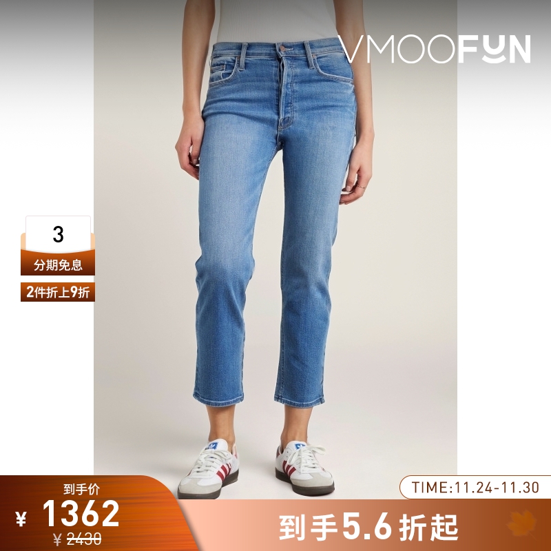 【折扣】MOTHER DENIM女士高腰直筒牛仔裤