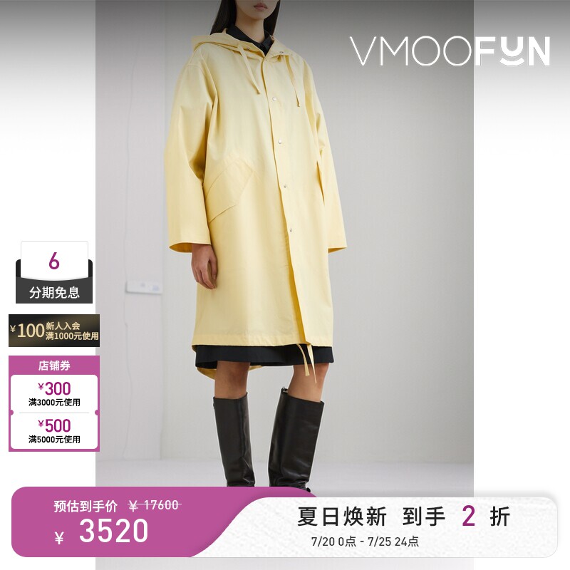 【反季特惠】Jil Sander 秋冬女连帽印花派克外套风衣
