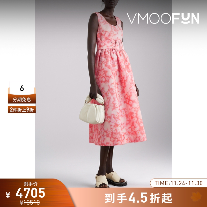 【折扣】Molly Goddard女士配腰带绉纱中长连衣裙