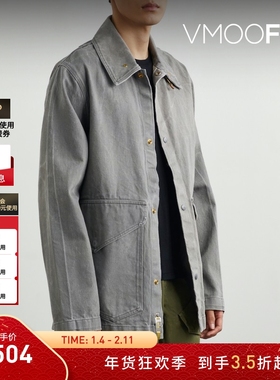 【折扣】OBJECTS IV LIFE 男士秋冬宽松带缀饰牛仔外套