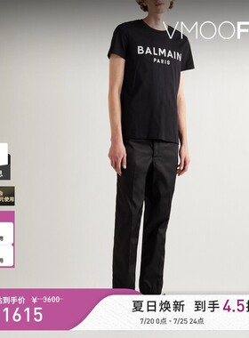 BALMAIN 夏季男女同款印花棉质平纹布T恤