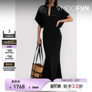 Norma 春夏女钉饰弹力平纹布礼服 Kamali