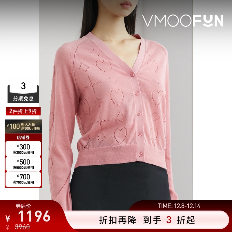 【折扣】Molly Goddard 女挑窿针织开襟衫毛衣外套