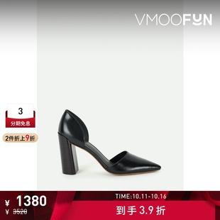 折扣 挖剪皮革高跟鞋 VINCE 女性感优雅奥赛式 单鞋 夏季
