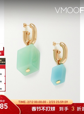 【新年礼物】Paco  Rabanne 春女树脂金色金属耳环