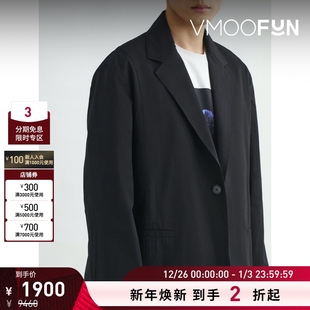 平驳领西装 男黑色宽松棉质府绸经典 OAMC 外套 折扣