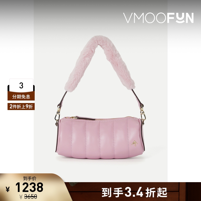 【折扣】MANU Atelier 女精品手工淡粉皮革单肩包