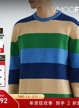 【折扣】Pringle of Scotland 男秋冬条纹绵羊毛毛衣针织衫