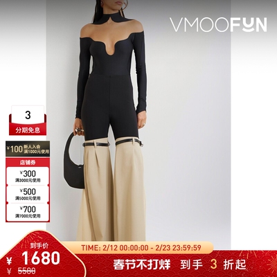 【折扣】Mugler 早春女绢网拼接弹力针织连体衣