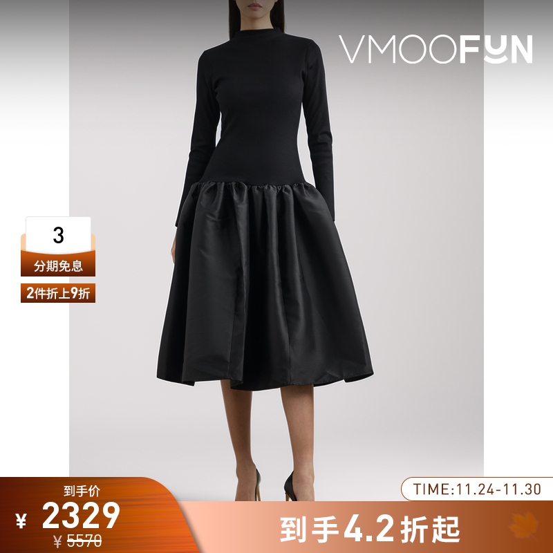 【折扣】Marques' Almeida 女士棉质混纺缎面斜纹布中长连衣裙