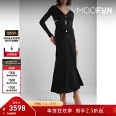 长袖 连衣裙小黑裙 Rabanne 女弹力法式 折扣 Paco