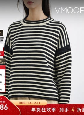 【折扣】Alex Mill 秋冬女条纹棉质毛衣