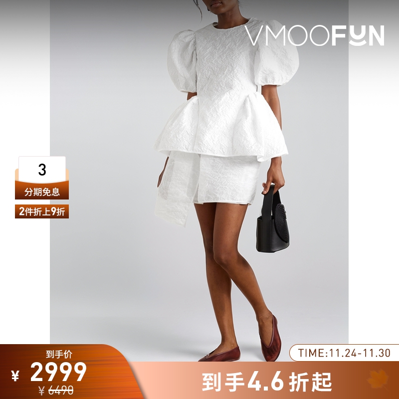 【折扣】CECILIE BAHNSEN 夏季女蝴蝶结欧亘纱迷你半身裙