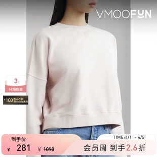 圆领长袖 卫衣 女秋冬棉质休闲平纹布短款 YMC 季 末折扣