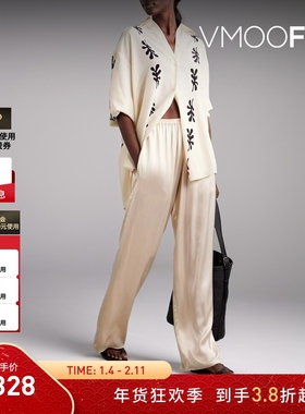 【折扣】Matteau 夏季女松弛简约梭织直筒裤休闲裤