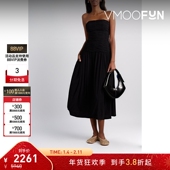 Tibi 折扣 女收腰抹胸褶饰弹力中长连衣裙