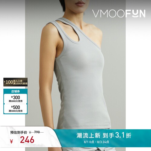 REMAIN Birger Christensen春女刺绣单肩挖剪背心