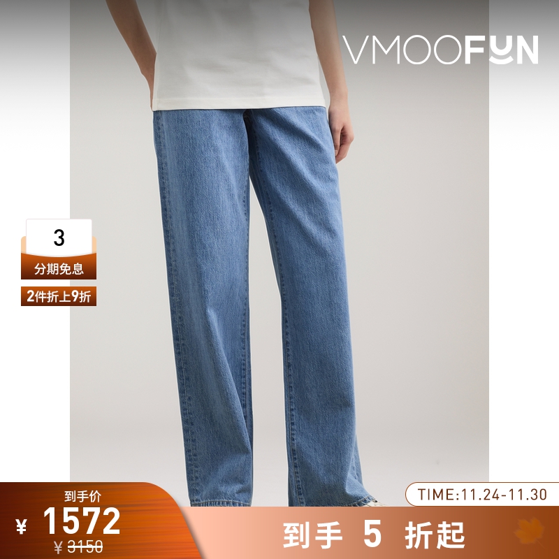 【折扣】SLVRLAKE女士宽松高腰直筒牛仔裤