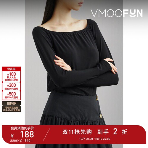 【D11抢先购】Norma Kamali夏季女缩褶弹力平纹布上衣